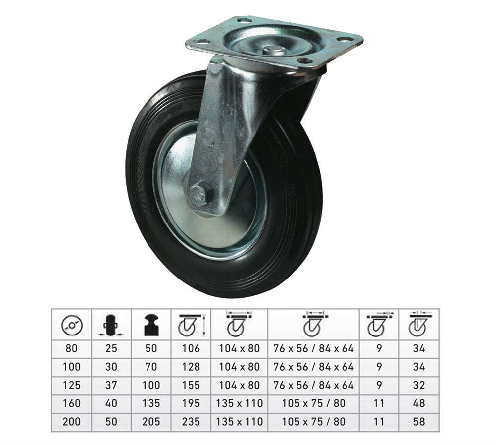 Strauss Transportgeräte-Rollen Mit Platte - Lenkrolle