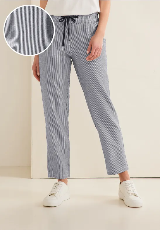 Street One Loose Fit Hose In Seersucker - Style BONNY