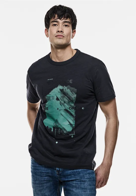 Street One 3D-Print Slub T-Shirt