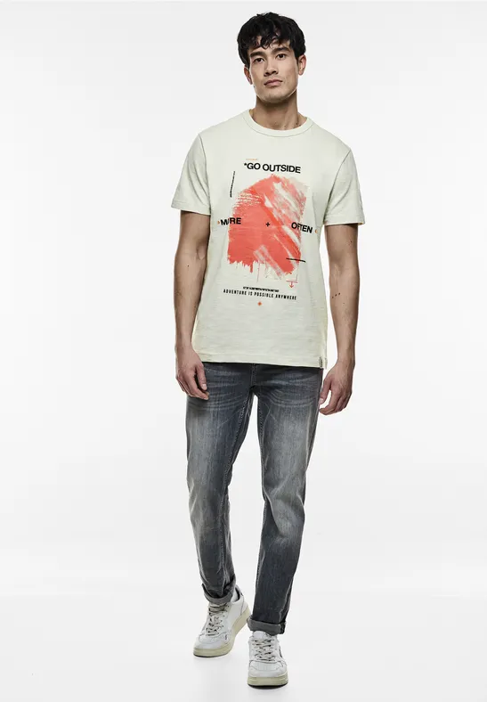 Street One 3D-Print Slub T-Shirt
