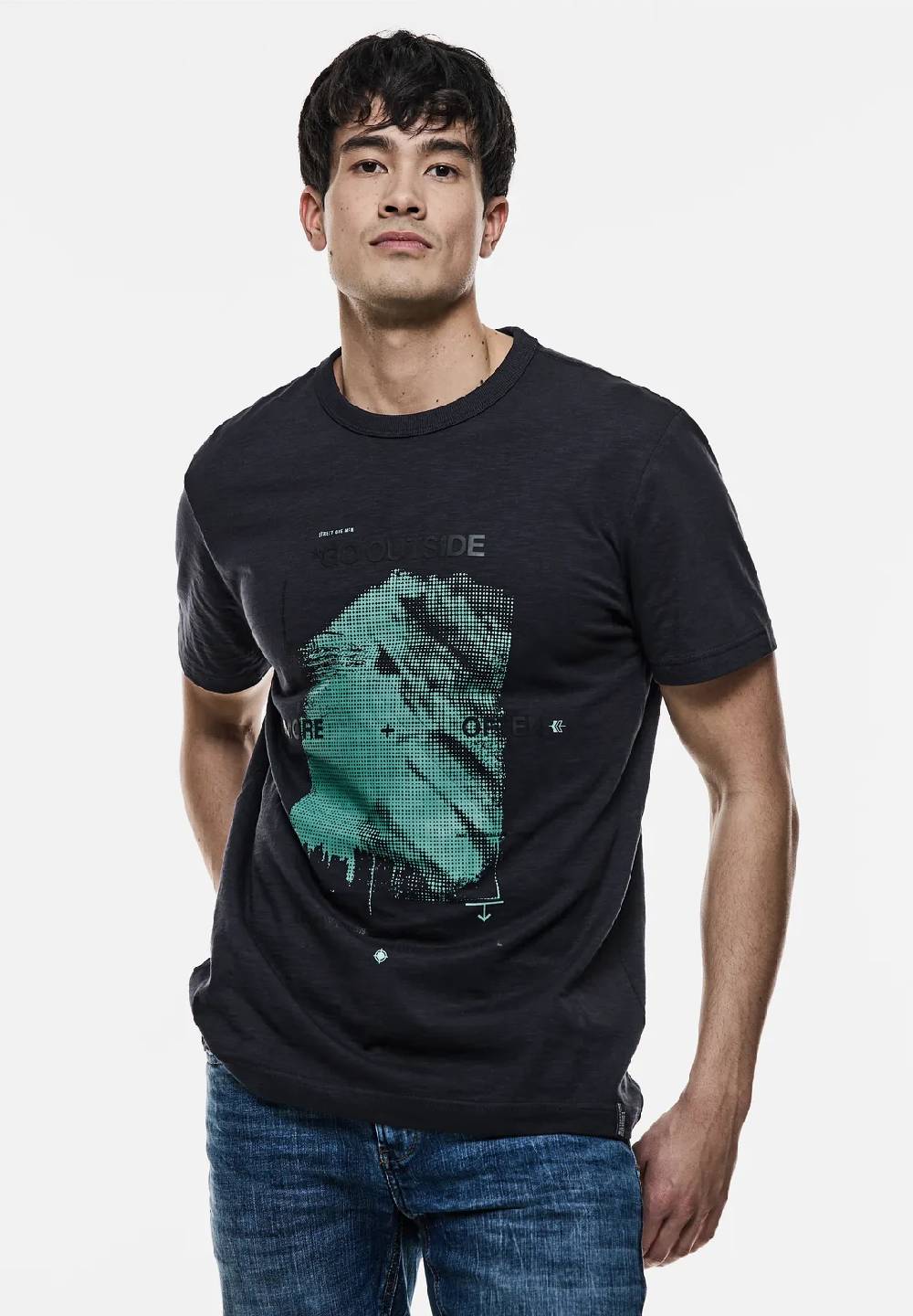 Street One 3D-Print Slub T-Shirt