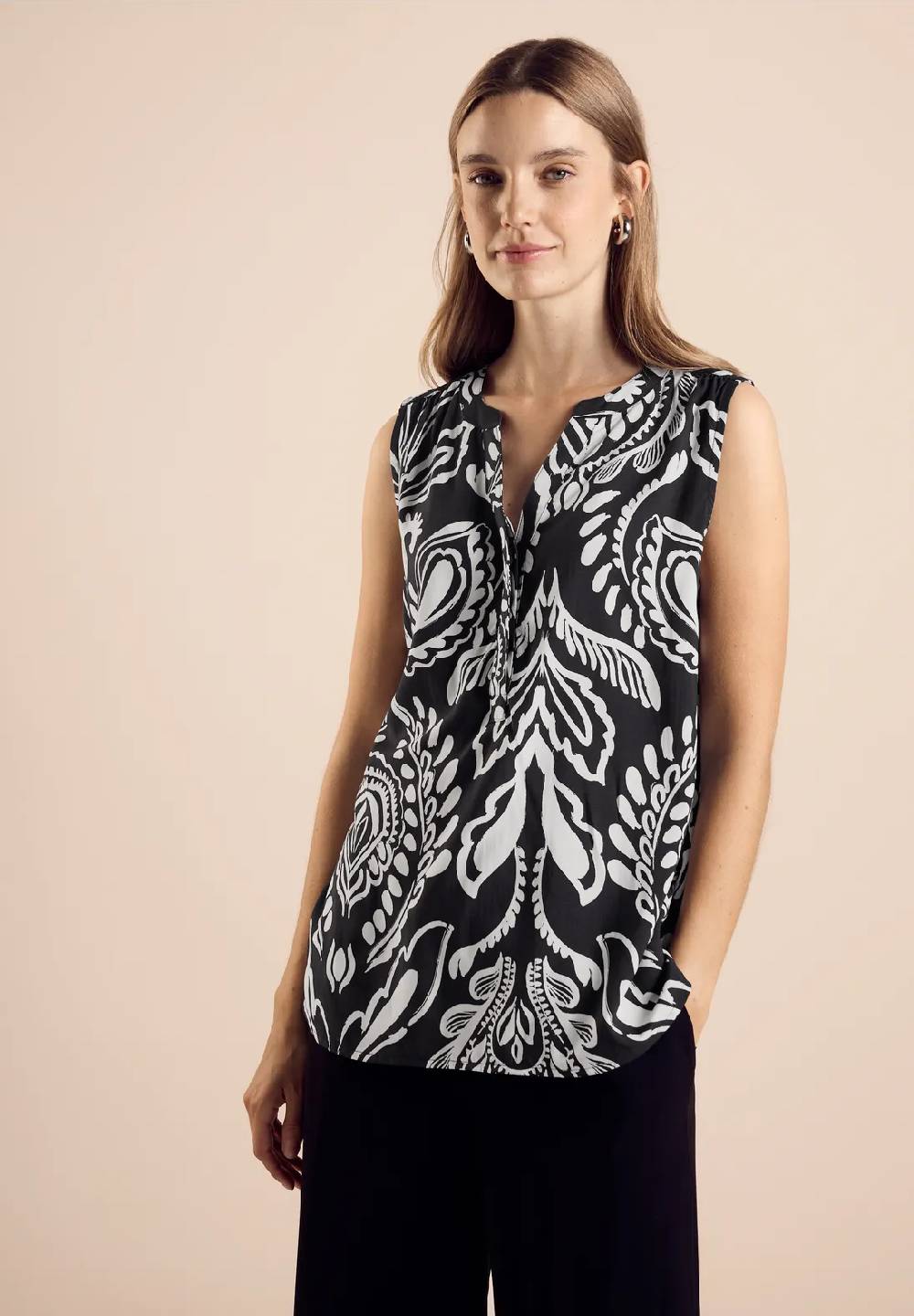 Street One Ärmellose Bluse mit Print