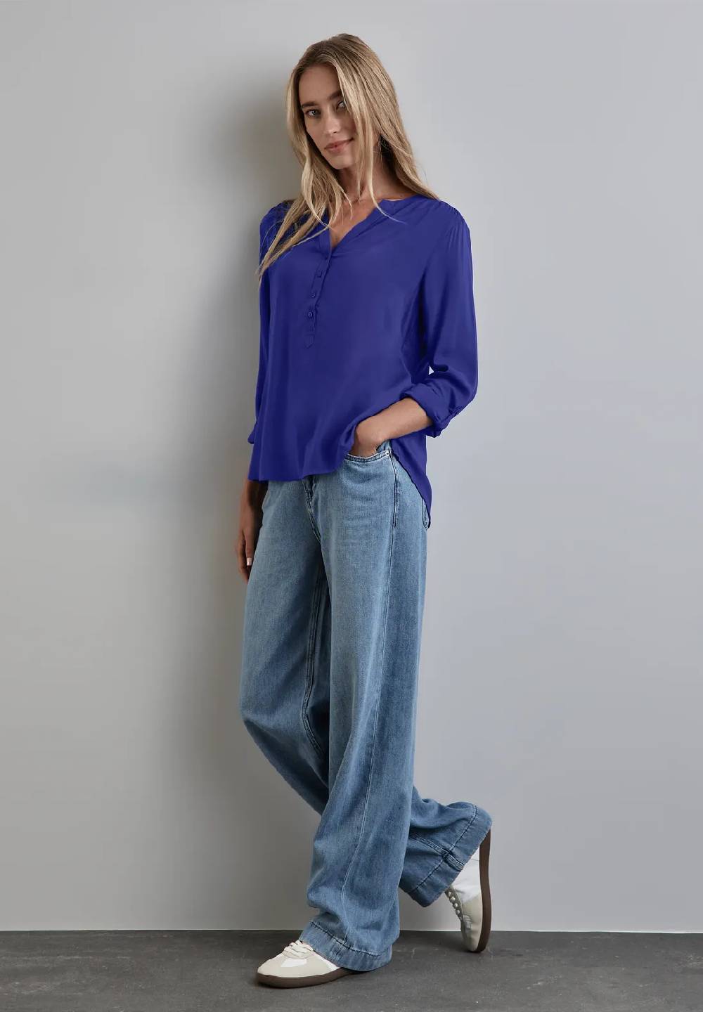 Street One Basic Bluse in Unifarbe