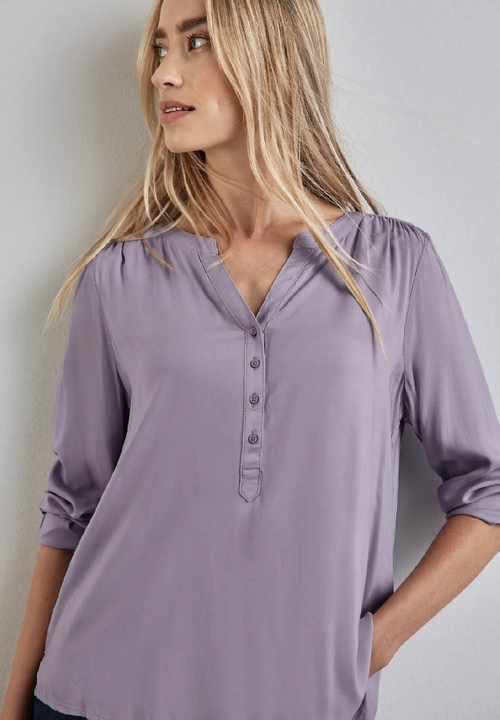 Street One Basic Bluse in Unifarbe