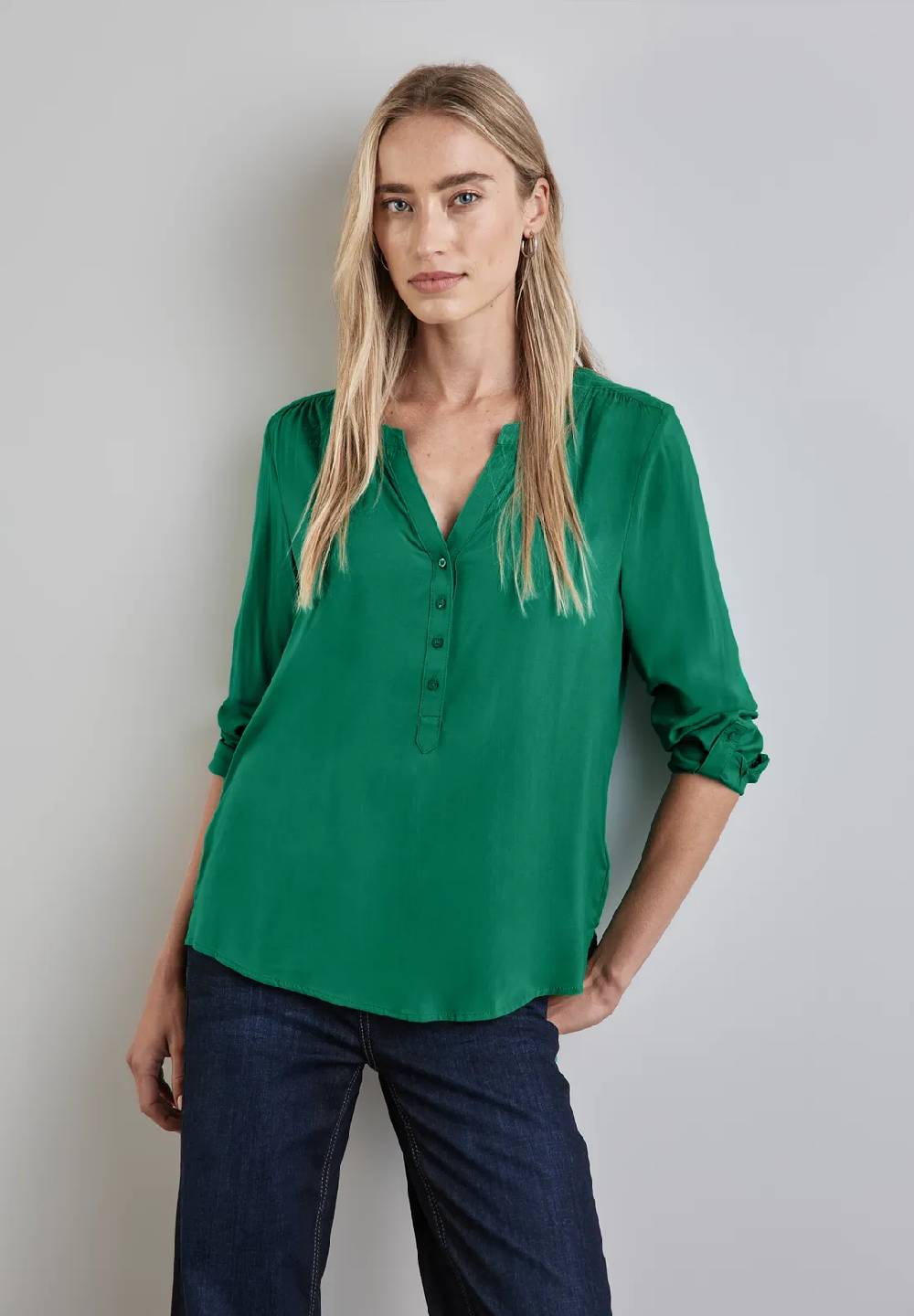 Street One Basic Bluse in Unifarbe