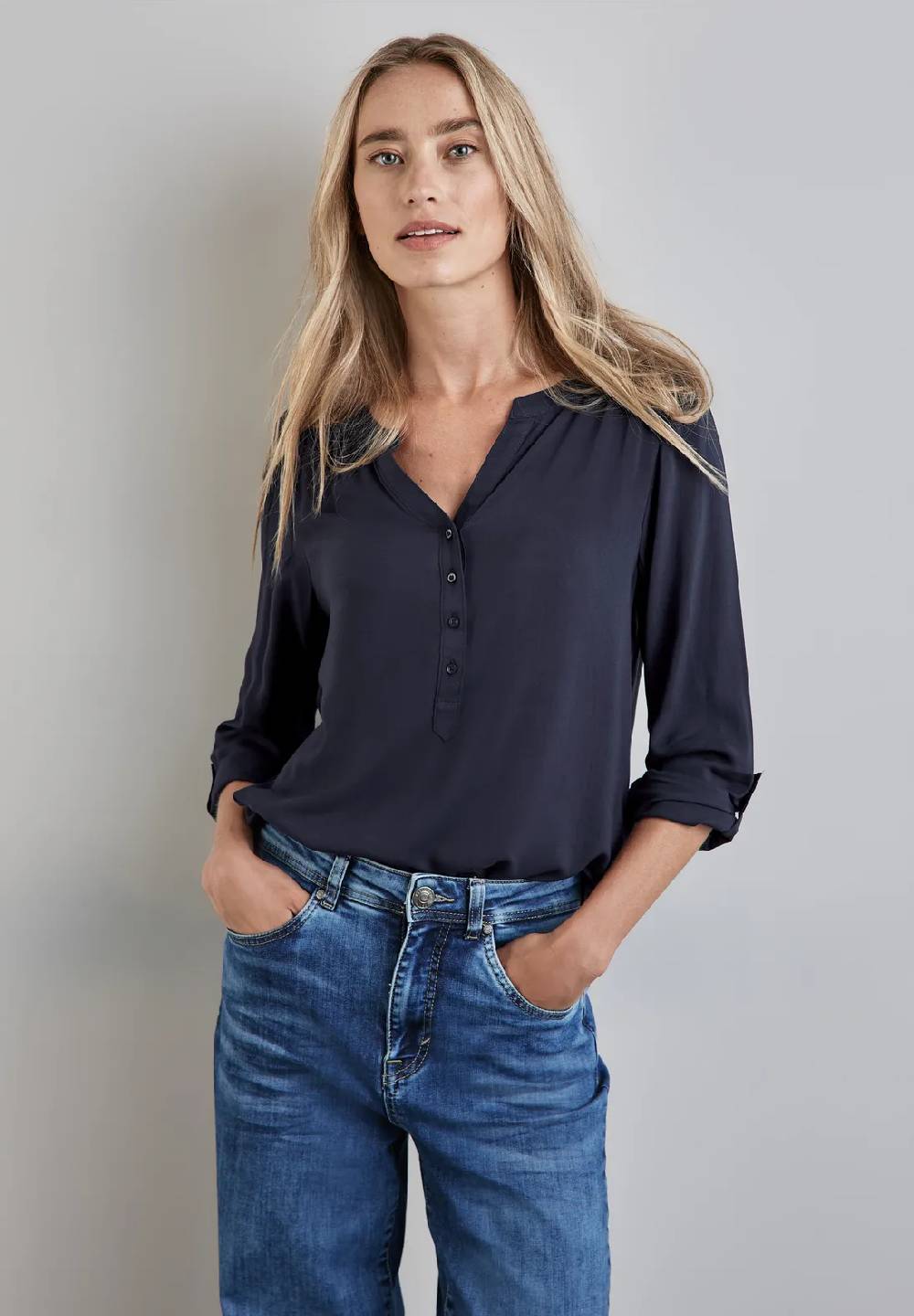 Street One Basic Bluse in Unifarbe