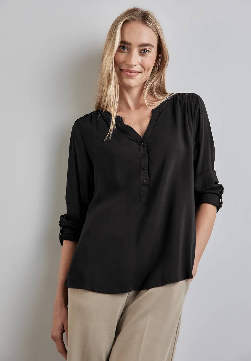 Street One Basic Bluse in Unifarbe