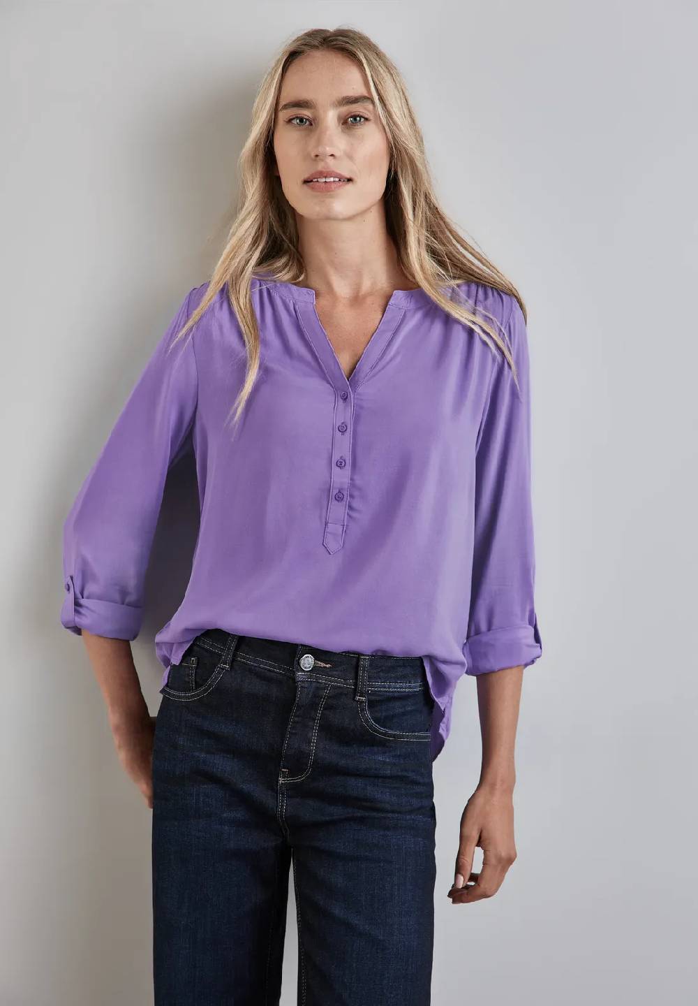 Street One Basic Bluse in Unifarbe