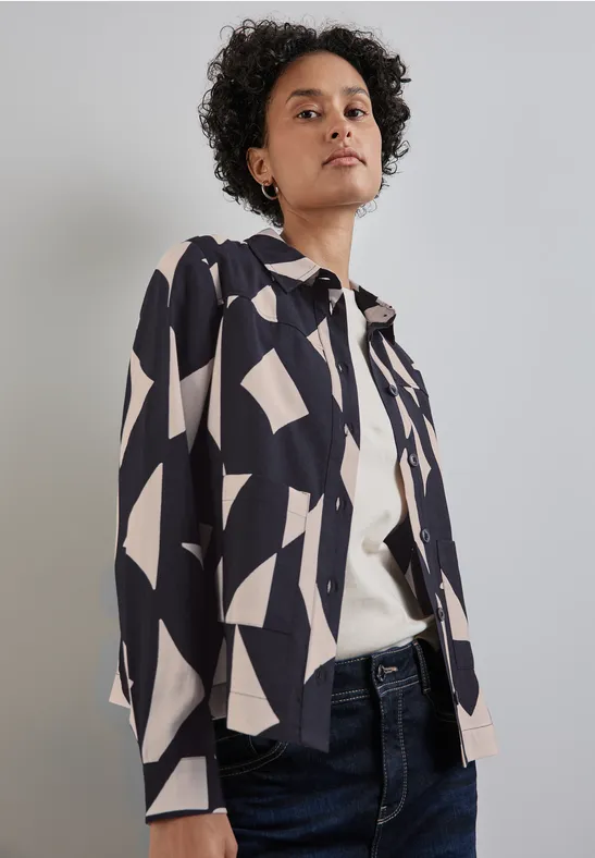 Street One Bedruckte Bluse Mit Taschen