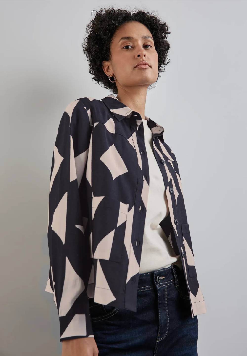 Street One Bedruckte Bluse mit Taschen