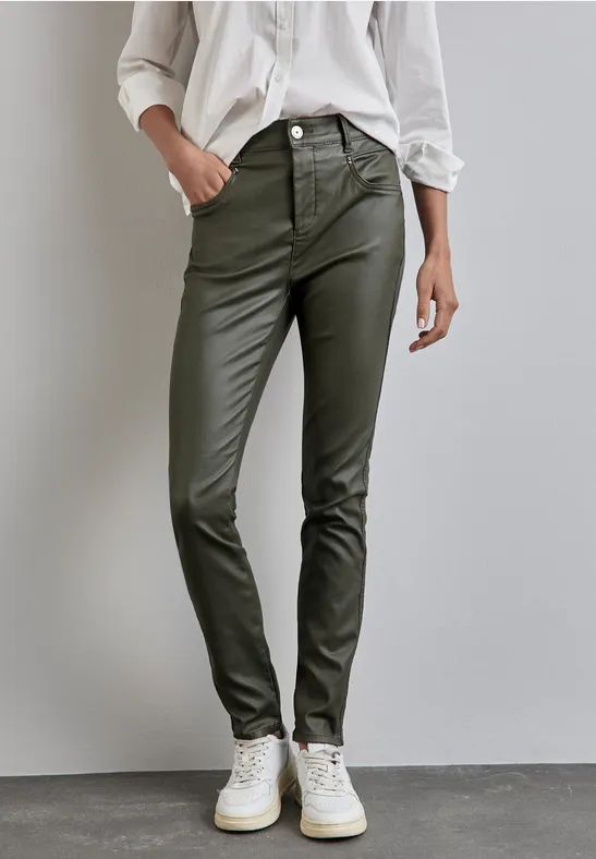Street One Beschichtete Hose Im Slim Fit
