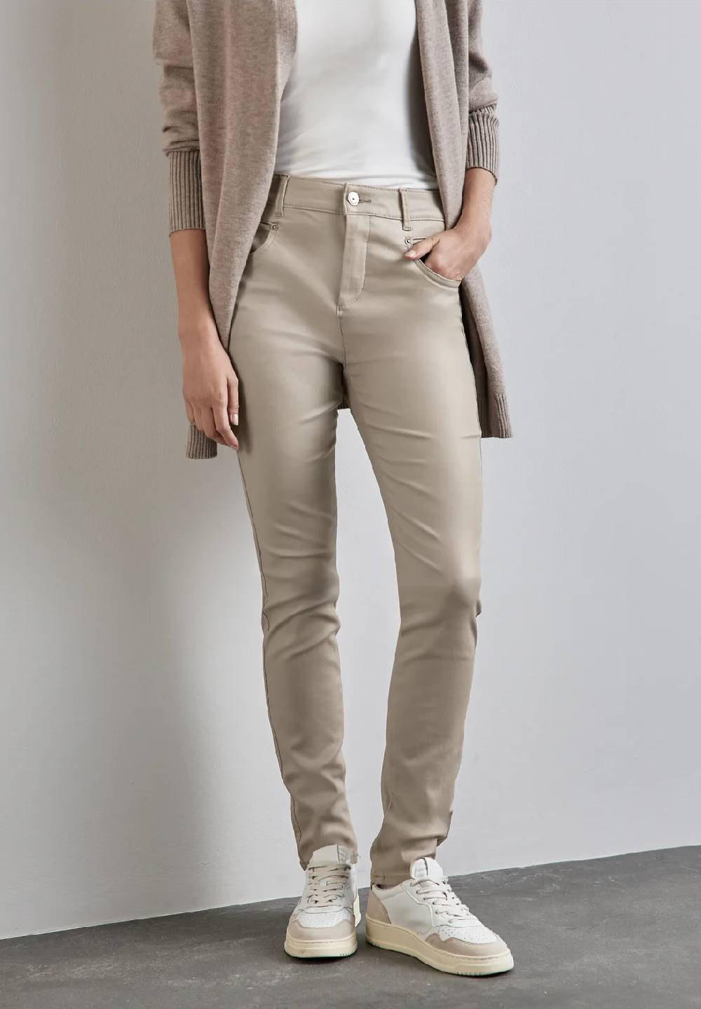 Street One Beschichtete Hose im Slim Fit