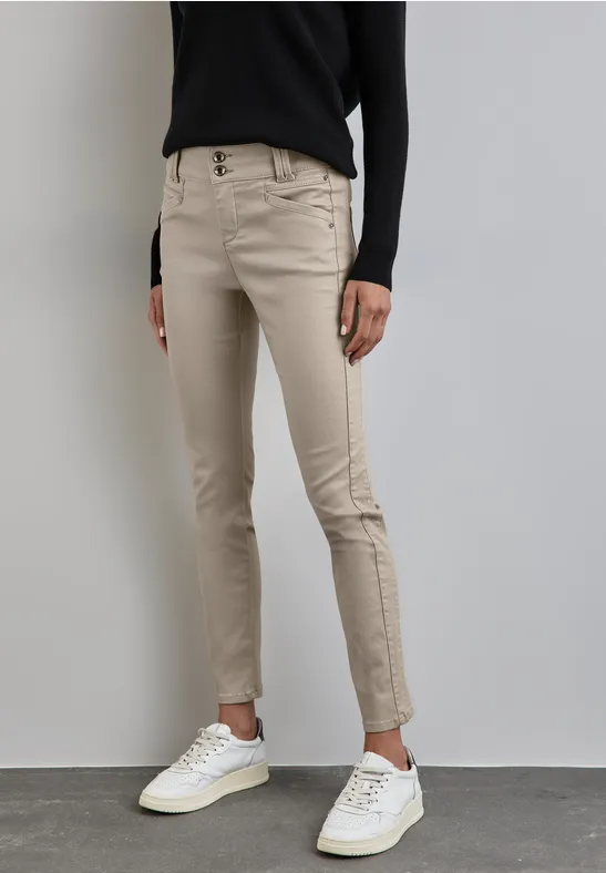 Street One Beschichtete Slim Fit Hose - Style YORK