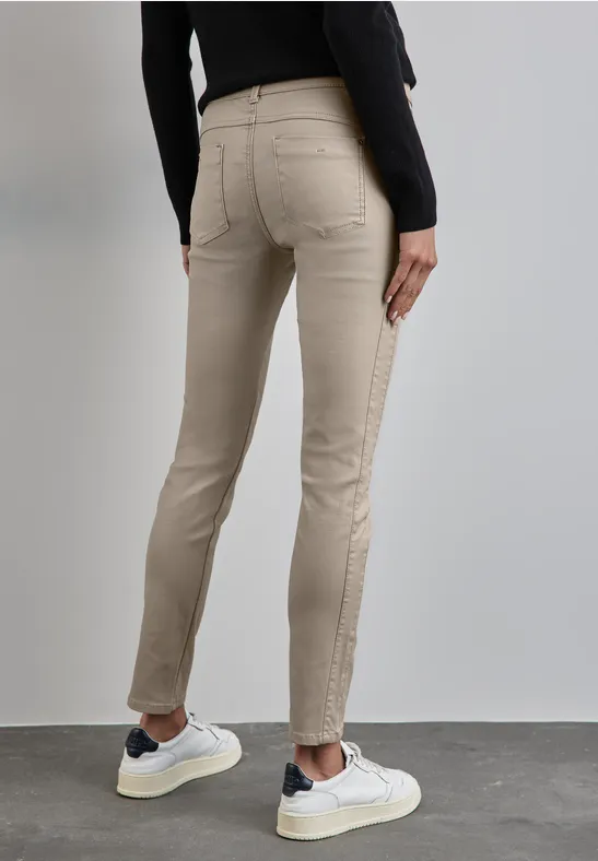 Street One Beschichtete Slim Fit Hose - Style YORK