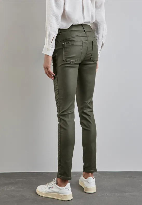 Street One Beschichtete Slim Fit Hose - Style YORK