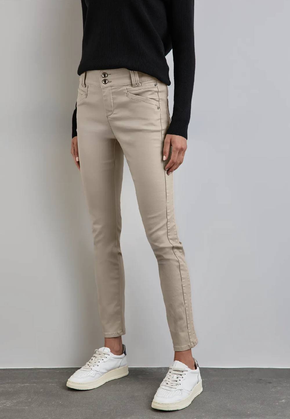 Street One Beschichtete Slim Fit Hose - Style YORK