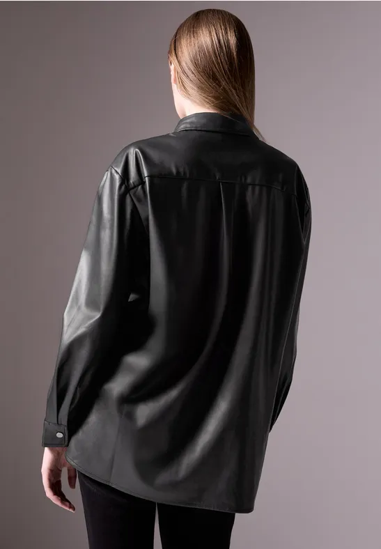 Street One Bluse In Leder-Optik