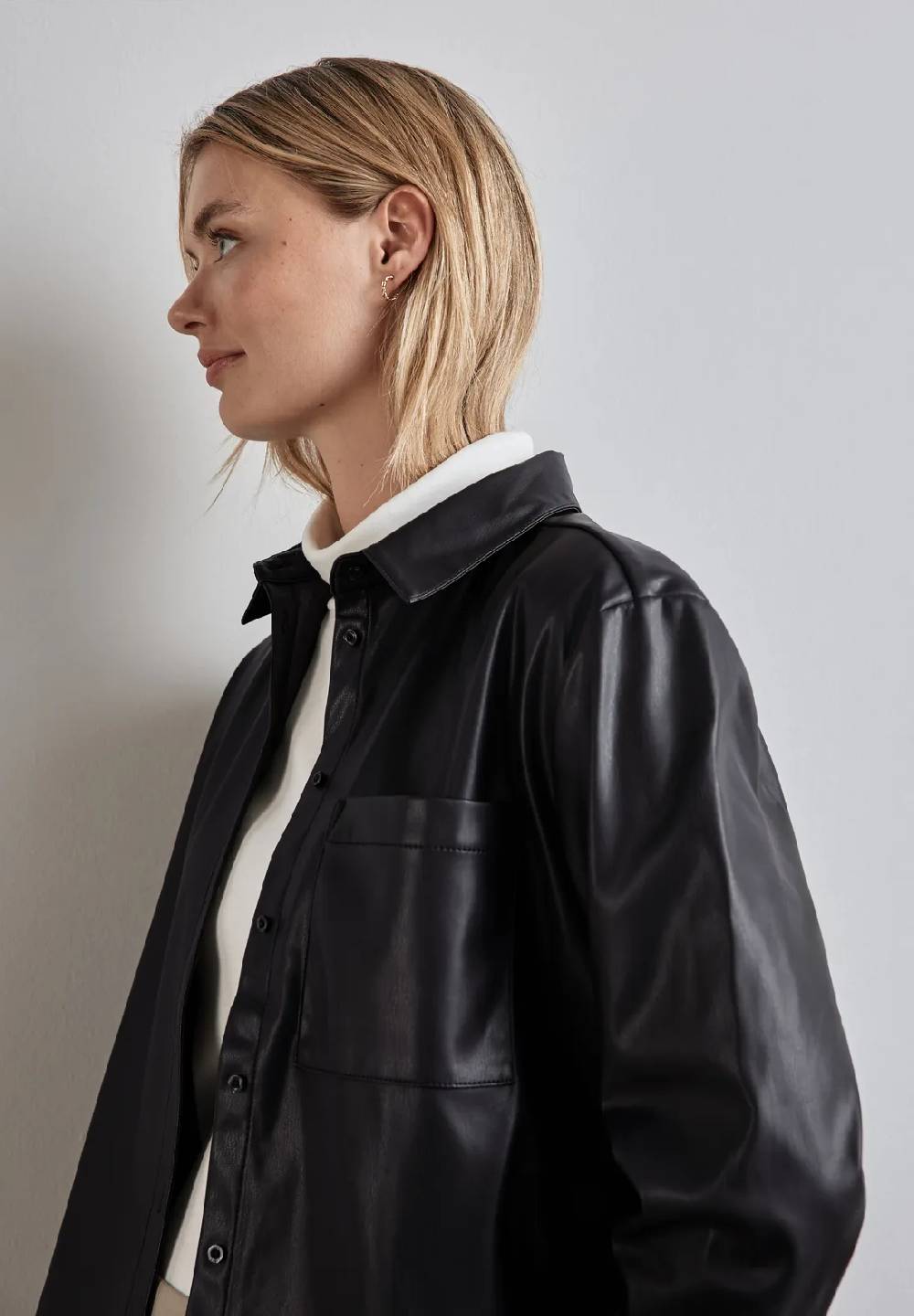 Street One Bluse in Leder-Optik