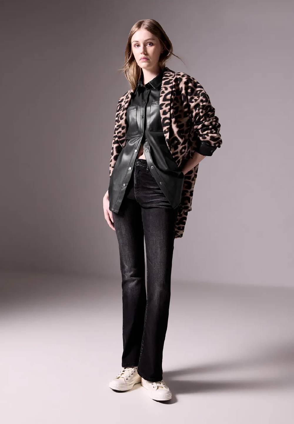 Street One Bluse in Leder-Optik
