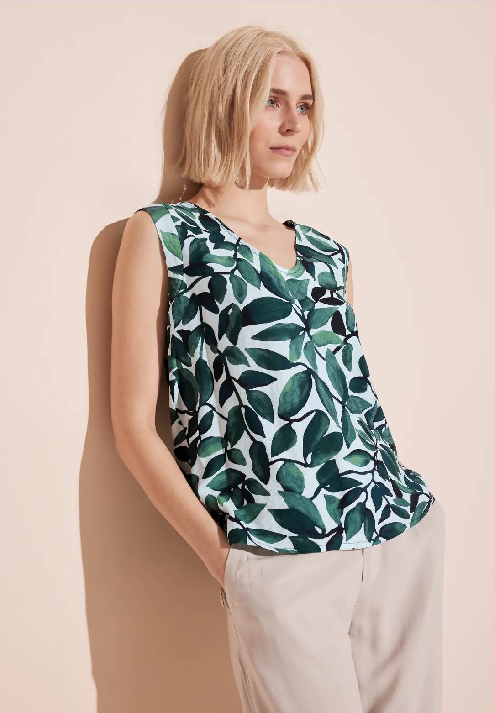 Street One Bluse mit Blätter Print