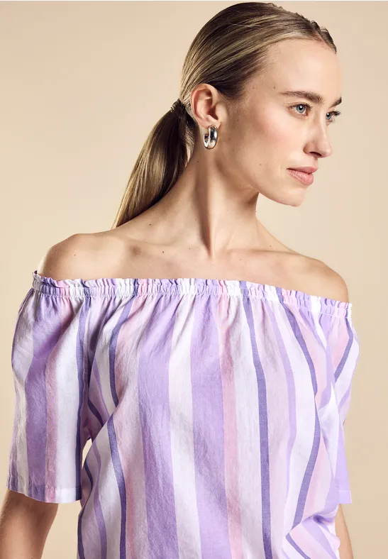 Street One Chambray Bluse Mit Streifen