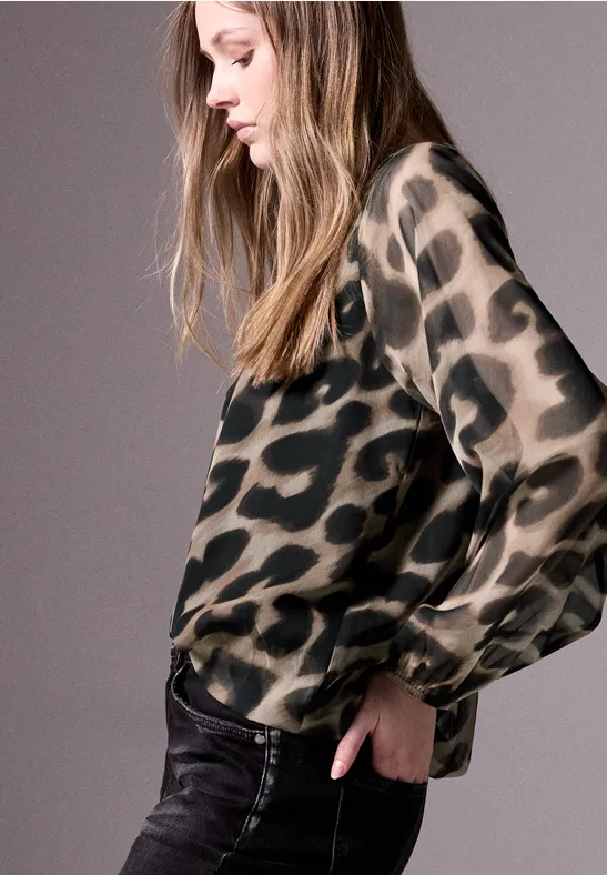 Street One Chiffon-Bluse Im Leo-Look