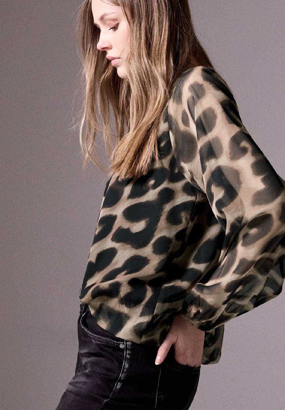 Street One Chiffon-Bluse im Leo-Look
