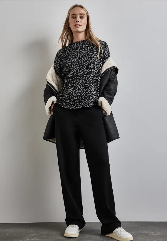 Street One Flauschiges Leo-Shirt