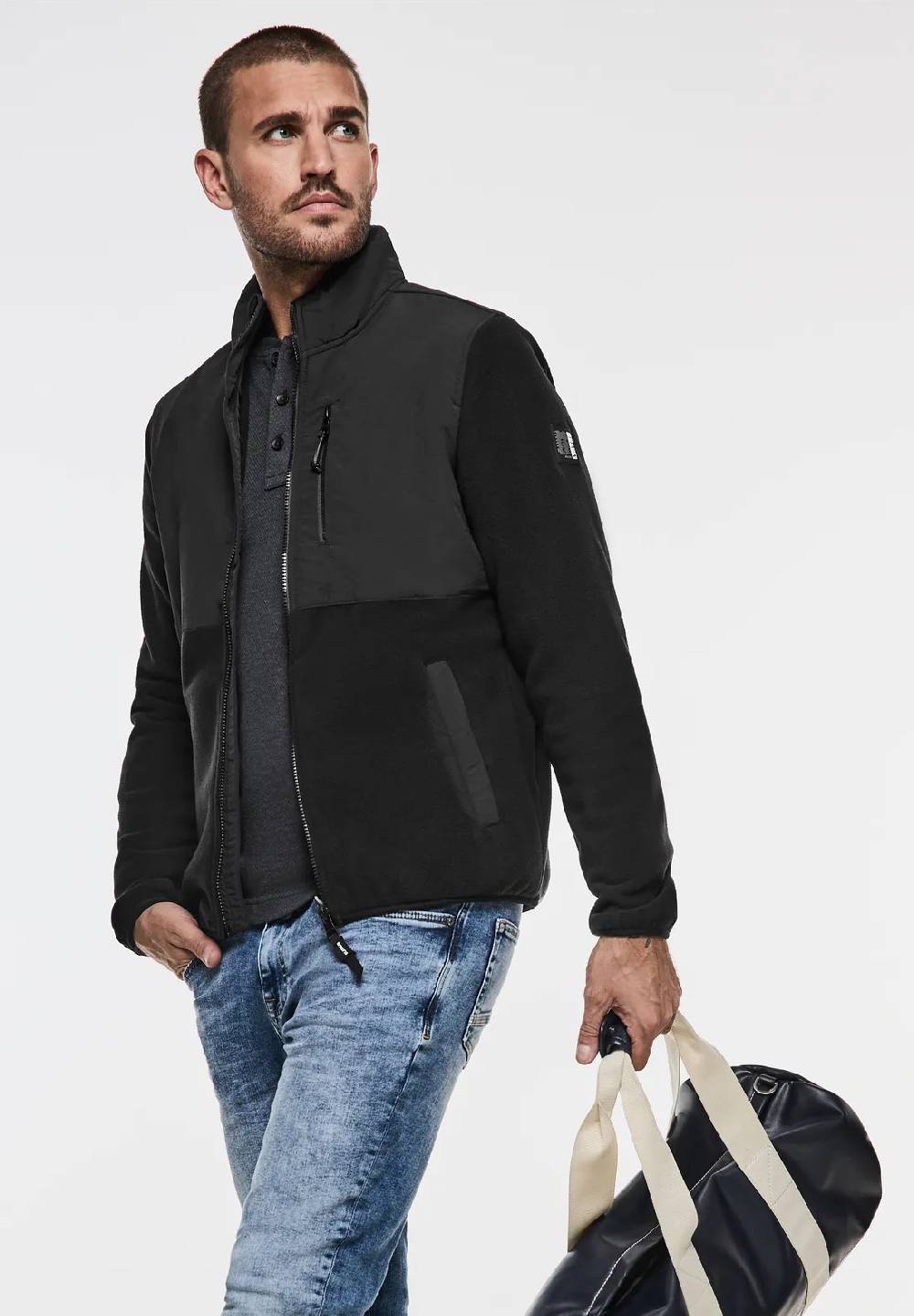 Street One Fleecejacke im Materialmix