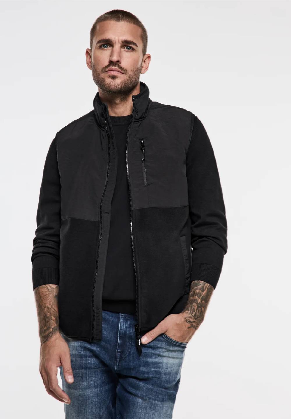 Street One Fleeceweste im Materialmix