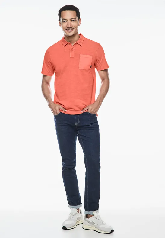 Street One Garmend Dye Slub Poloshirt