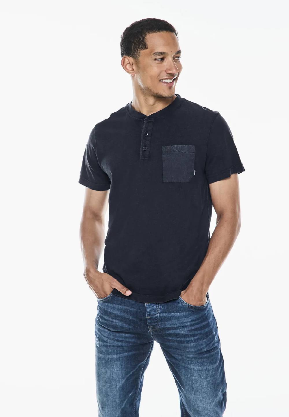Street One Garment dye Henley Shirt