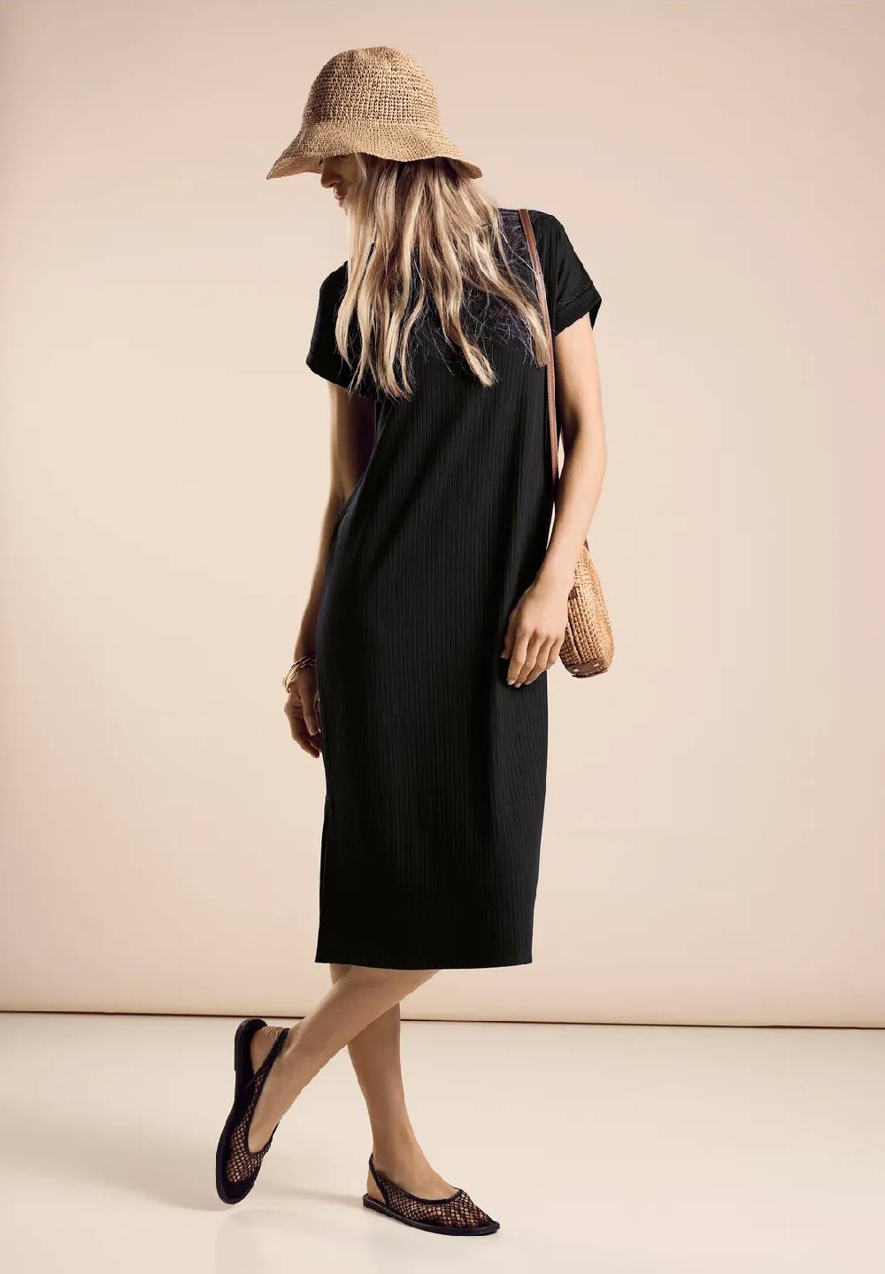 Street One Geripptes Jersey-Kleid