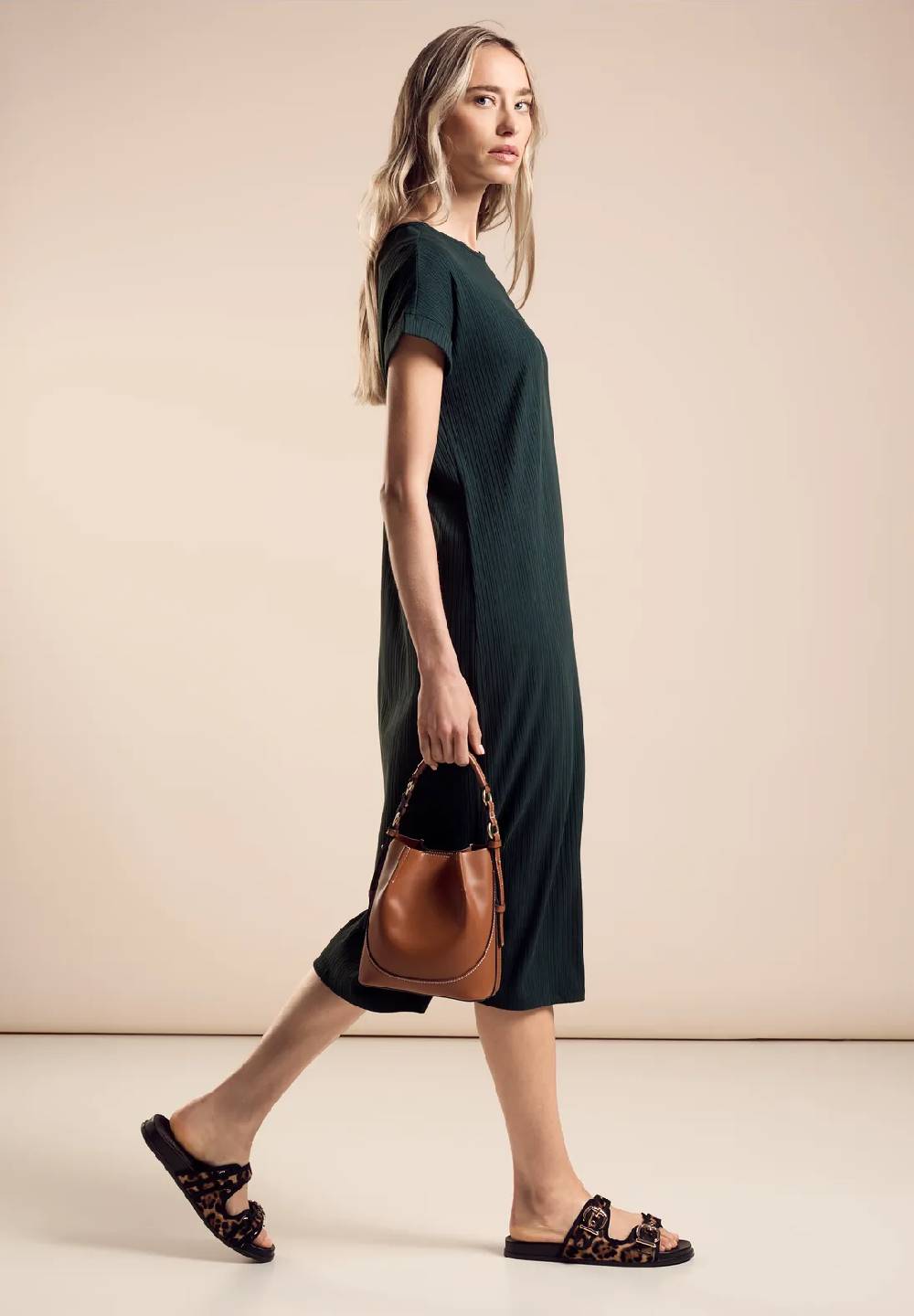 Street One Geripptes Jersey-Kleid