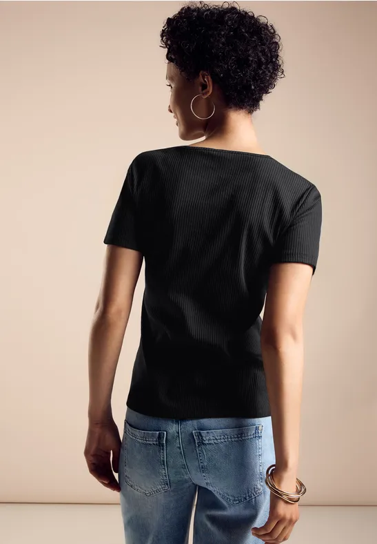 Street One Geripptes T-Shirt