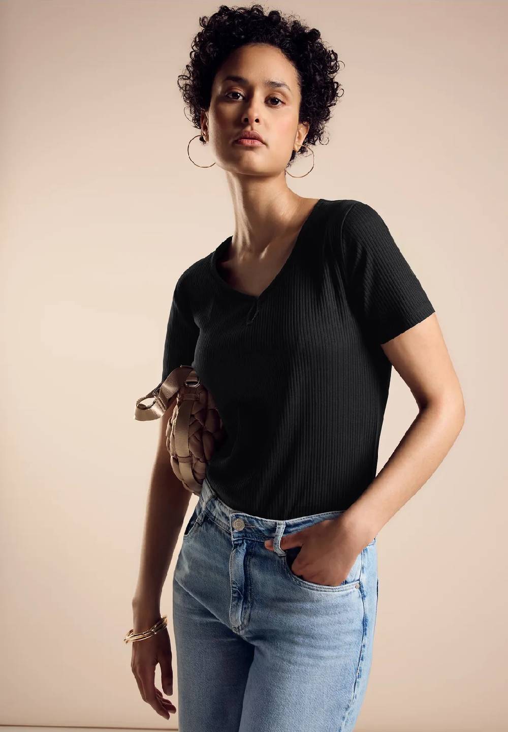 Street One Geripptes T-Shirt