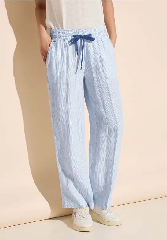 Street One Gestreifte Leinenhose - Style WIDE LEG