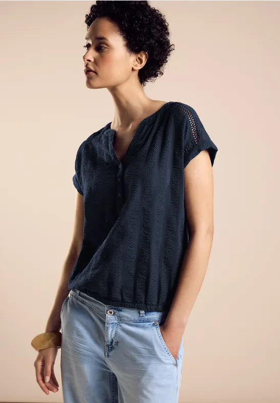 Street One Gestreifte Seersucker Bluse