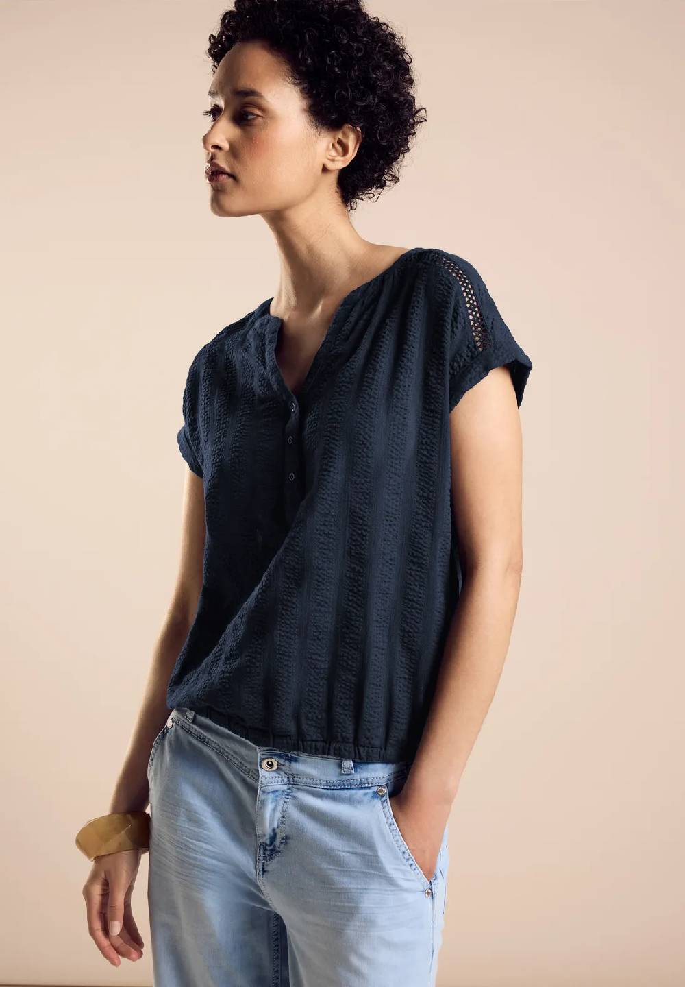 Street One Gestreifte Seersucker Bluse