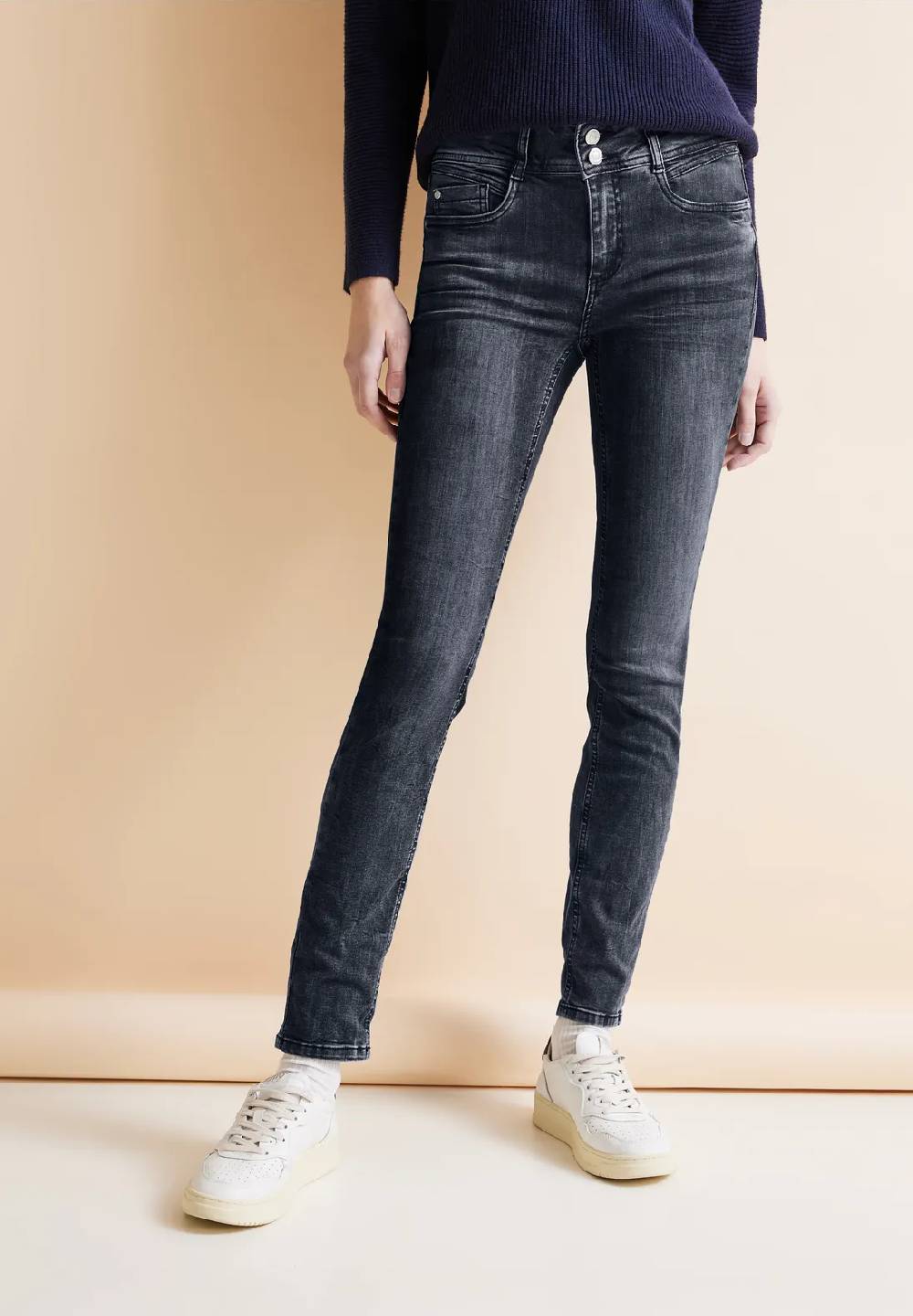 Street One Graue Slim Fit Jeans - Style YORK