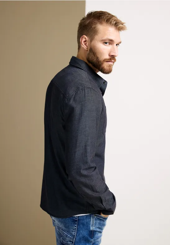 Street One Hemd In Chambrayoptik