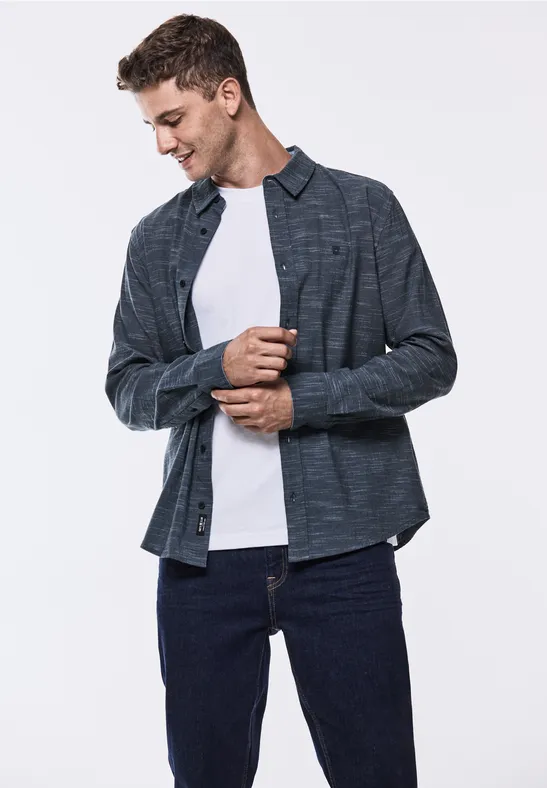 Street One Hemd In Melange-Optik