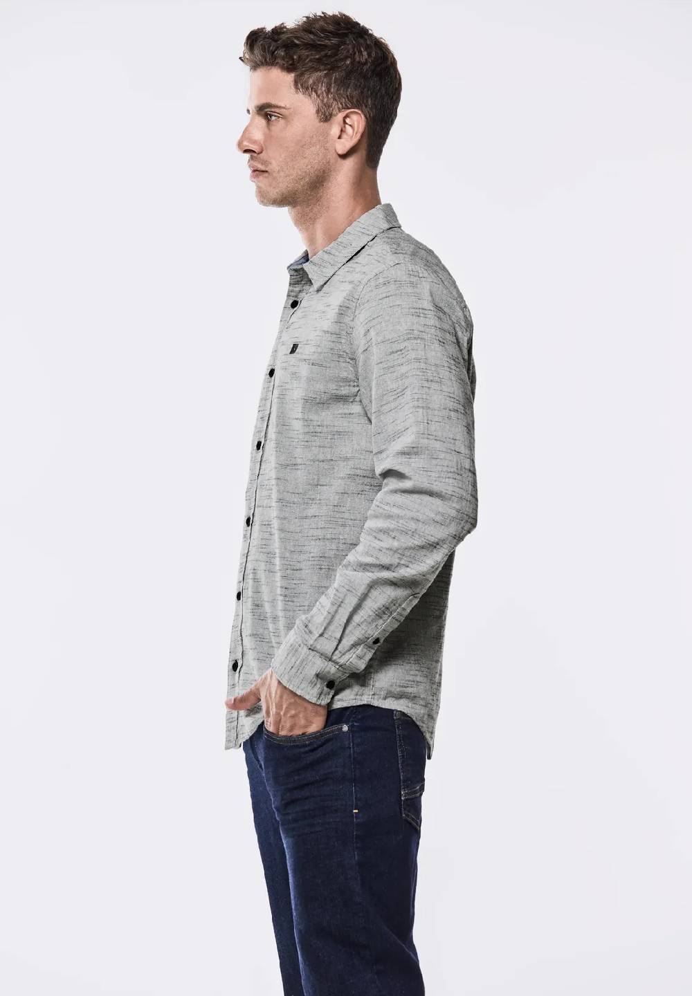 Street One Hemd in Melange-Optik