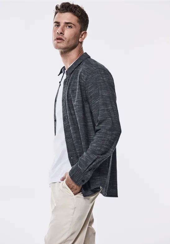 Street One Hemd In Melange-Optik