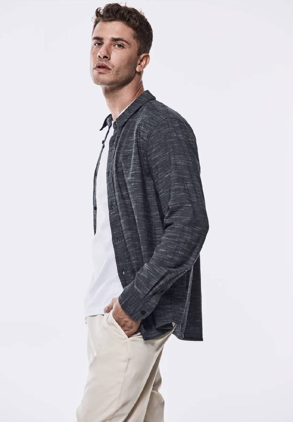 Street One Hemd in Melange-Optik