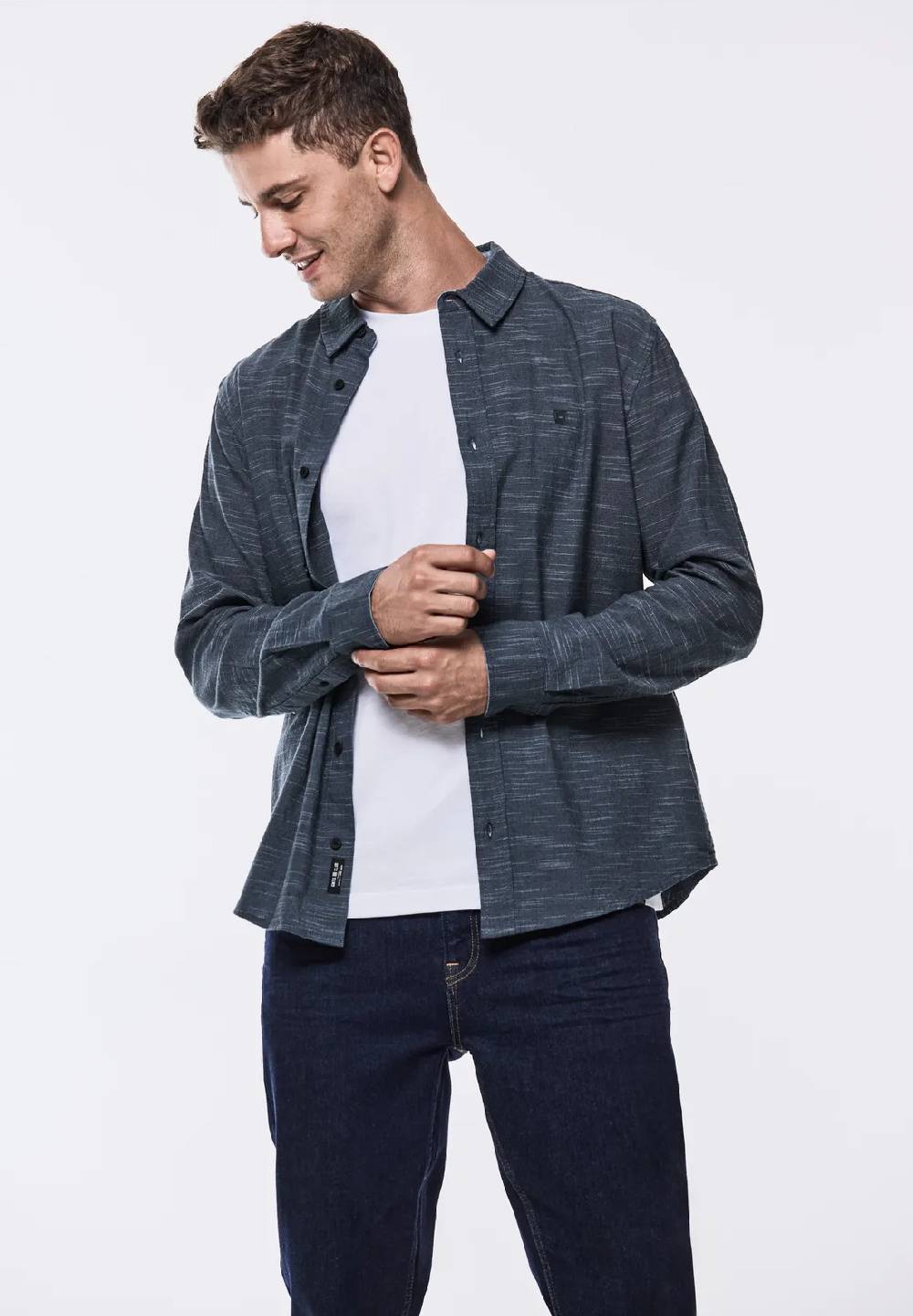 Street One Hemd in Melange-Optik