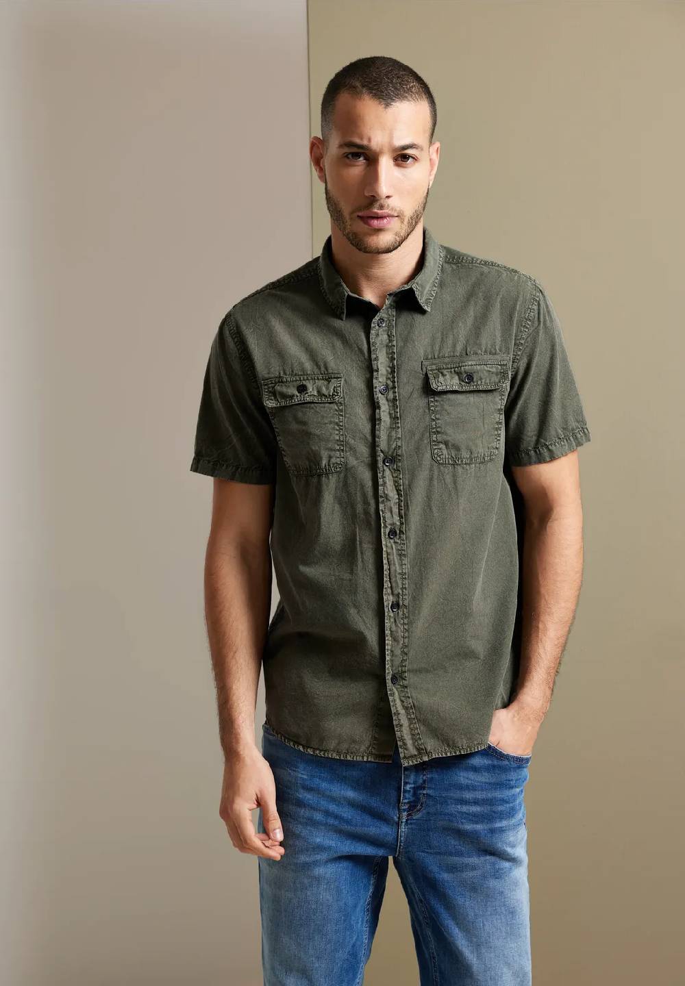 Street One Hemd in Washedoptik