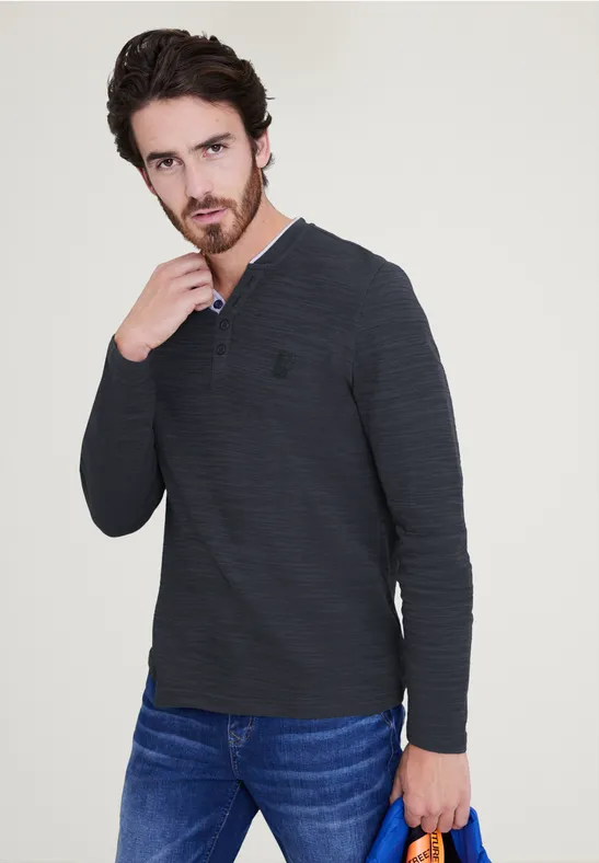 Street One Henley Shirt In Unifarbe