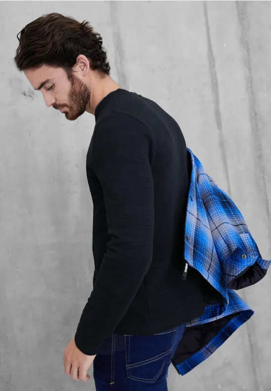 Street One Henley Shirt In Unifarbe