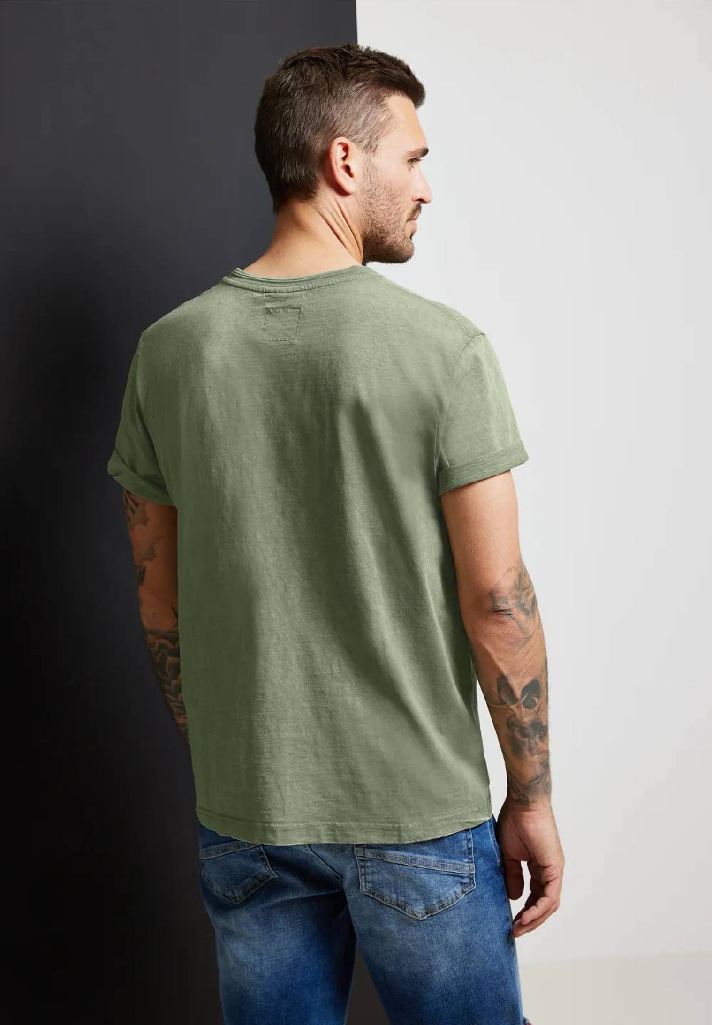 Street One Henleyshirt In Garment Dye